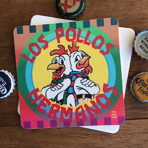 LOS POLLOS HERMANOS, Souvenir Beermat Drink Coaster - Design by Lisa Was Here, The Coaster Gal