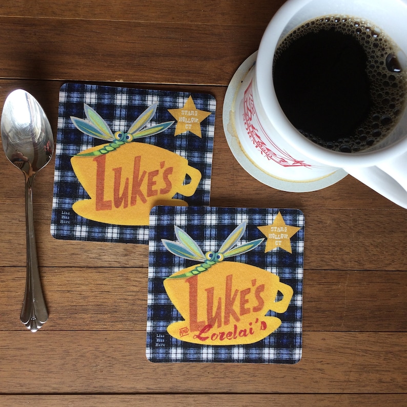 LUKE'S DINER Souvenir Drink Coaster Beermat Original Design by Lisa Was Here, The Coaster Gal image 4