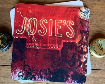 JOSIE'S BAR - Daredevil Souvenir Drink Pulpboard Beermat or Tile Coaster - Original Design by LisaWasHere, The Coaster Gal