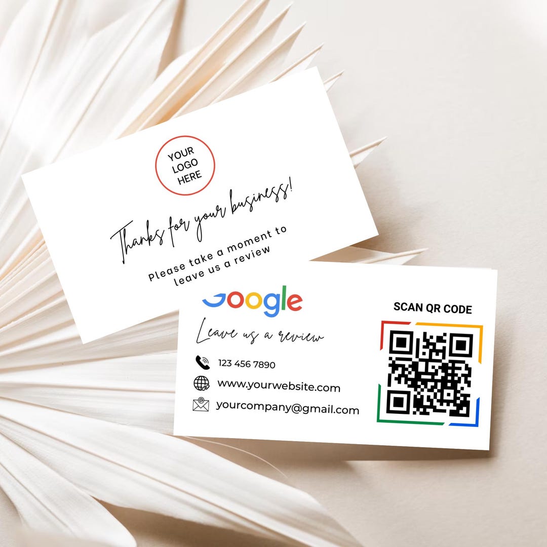Google Review QR Code Sign Template - Scan to Review Card - Business ...