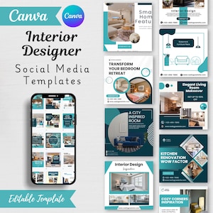 Interior Designer Social Media Templates: Canva Instagram Posts