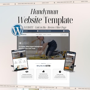 Handyman Business Website Template – Contractor Company WordPress Divi Theme – Easy Setup