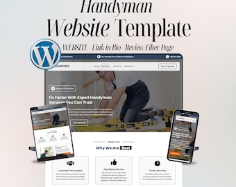 Handyman Business Website Template – Contractor Company WordPress Divi Theme – Easy Setup