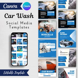 Car Wash Social Media Templates & Instagram Posts | Car Cleaning Marketing Posts | Car Wash Canva Post | Auto cleaning Business Social Media
