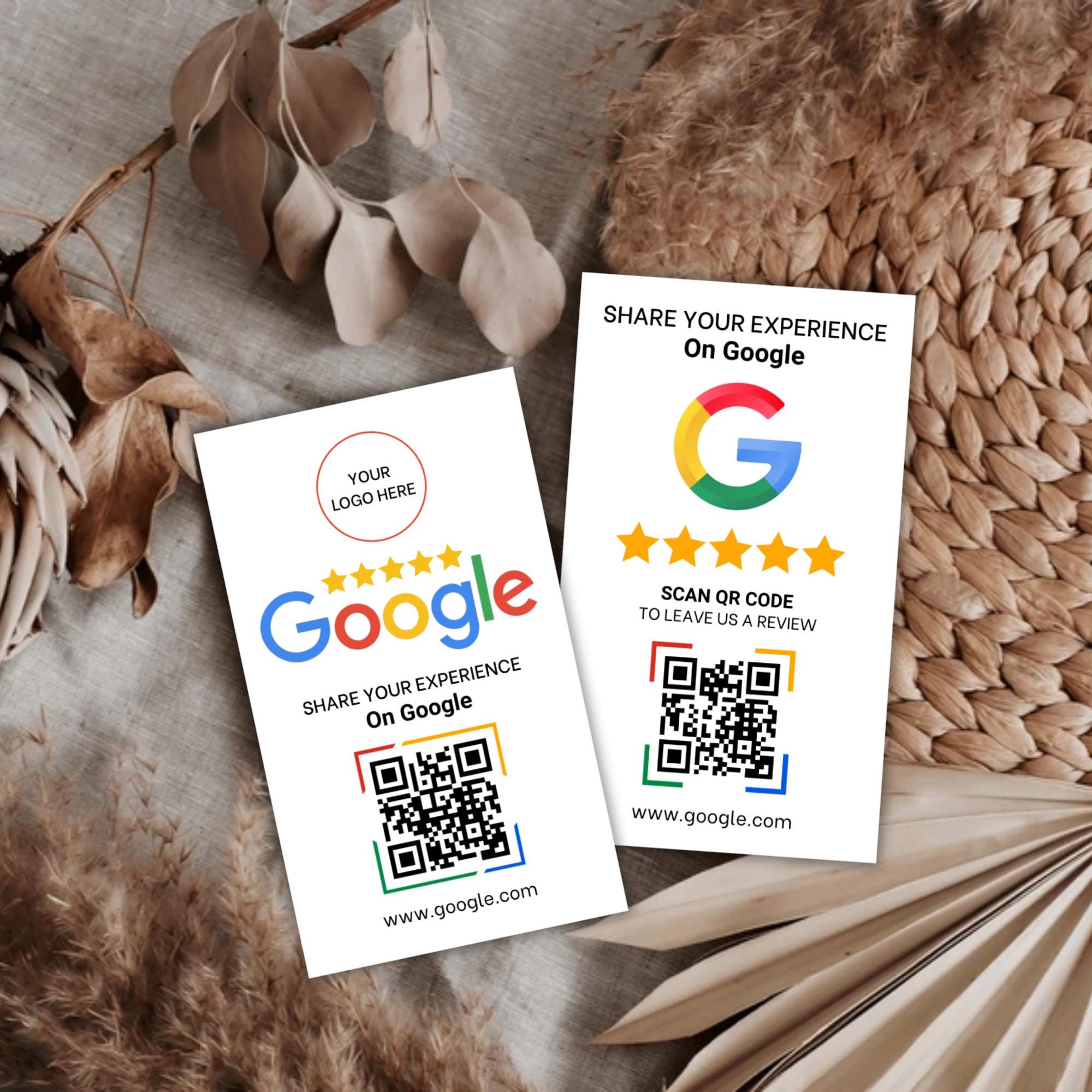 Google Review QR Code Sign Template - Scan to Review Card - Business ...