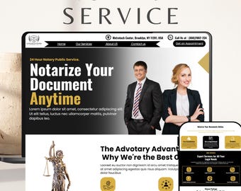 Notary Website Template - Modern Canva Design (Digital Download
