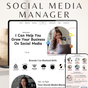 Social Media Manager Website Template - Canva Theme
