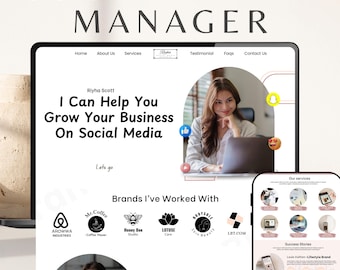 Social Media Manager Website Template - Canva Theme