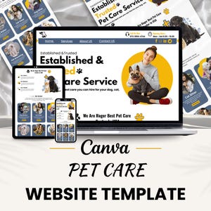 Dog Walker Website Template: Modern Pet Care Canva Design (Digital Download)