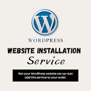 May include: A graphic promoting a WordPress website installation service. The image features the WordPress logo, the words "WORDPRESS WEBSITE INSTALLATION Service", and a black banner with text about setting up a website.
