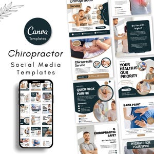 Modèles de chiropraticiens pour réseaux sociaux et publications Instagram - Modèles de publications marketing Spine Chiro - Réseaux sociaux de bien-être