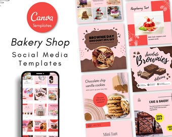 Cake Bakery Social Media Templates & Instagram Posts - Cake Shop Marketing Posts Templates - Cake Business Social Media