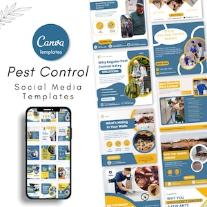 Pest Control Social Media Templates & Instagram Posts - Termite Exterminator Marketing Posts Templates - Exterminator Social Media