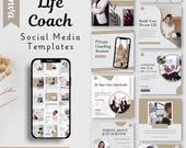 Life Coach Instagram Templates - Coaching Canva Posts - Editable Designs (Digital Download)