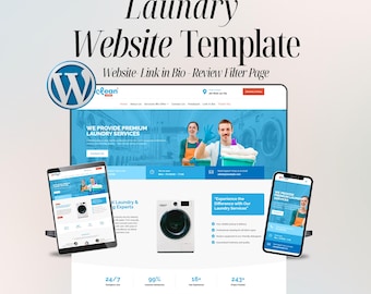 Laundry Website Template – Laundromat & Fluff and Fold WordPress Divi Theme – Easy Setup