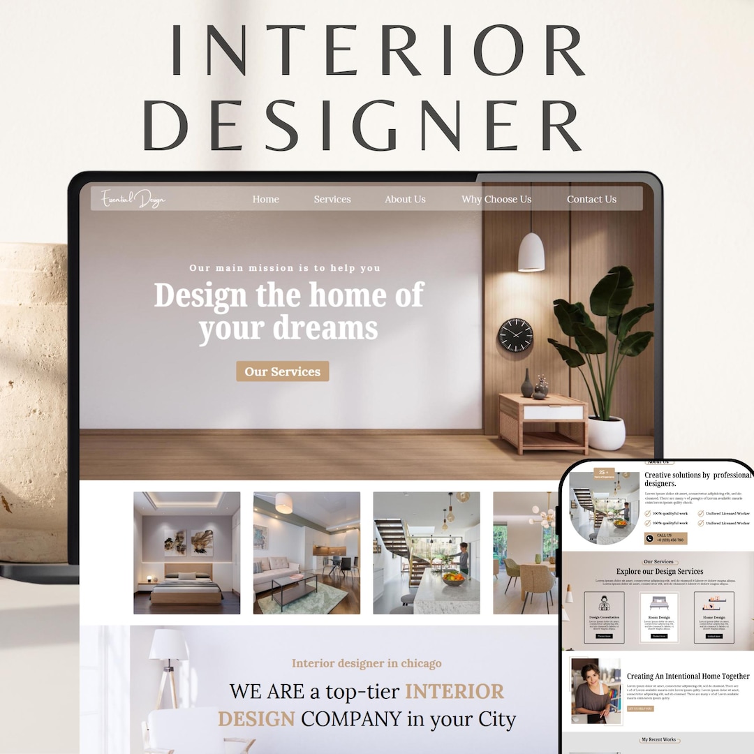 Interior Designer Website Template - Modern Canva Design With Easy to ...