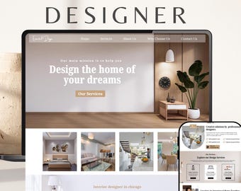 Interior Designer Website Template - Modern Canva Design with Easy to Setup & Customize (Digital Download)