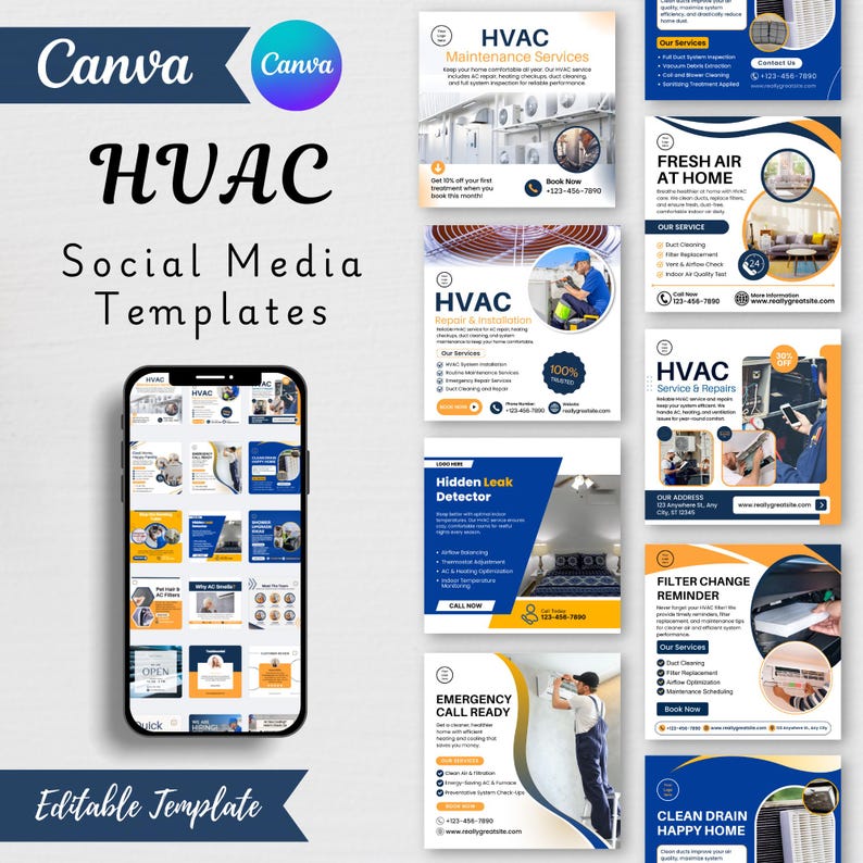 HVAC Social Media Templates & Instagram Posts - Air Conditioning ...