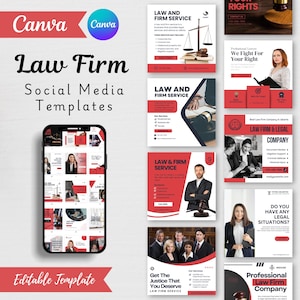 Law Firm Social Media Templates & Instagram Posts | Lawyer Posts | Law Office Canva Posts | Attorney Social Media | Attorney Templates