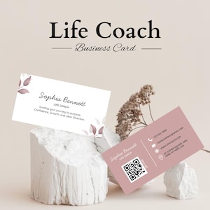 Life Coach Business Card Template - Coaching Printable Modern & Editable Design