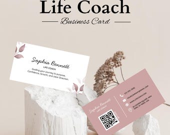 Life Coach Business Card Template - Coaching Printable Modern & Editable Design