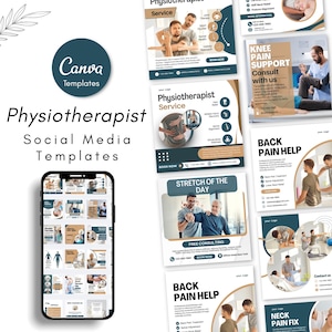 Physiotherapists Social Media Templates & Instagram Posts - Physical Therapy Marketing Posts Templates - Physio Social Media
