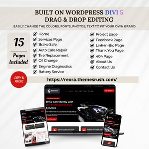 Auto Repair Website Template on Divi5
