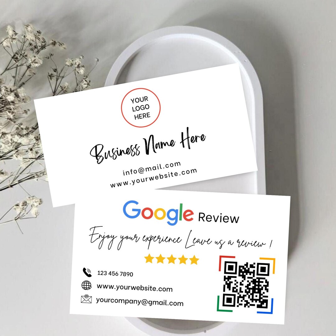 Google Review QR Code Sign Template - Scan to Review Card - Business ...