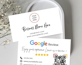 Google Review QR Code Sign Template - Scan to Review Card - Business Rating Feedback Canva Design