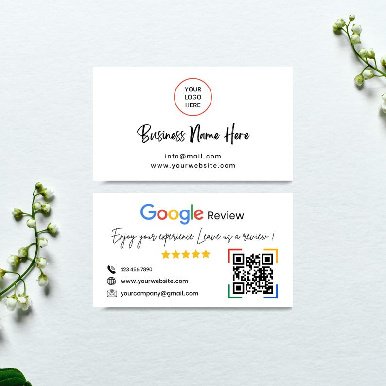 Google Review QR Code Sign Template - Scan to Review Card - Business ...