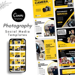 Photo Studio Social Media Templates & Instagram Posts - Photography Marketing Posts Templates - Photographer Social Media