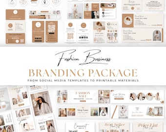 Fashion Branding kit Canva Templates - Boutique Branding Package - Personal Brand Marketing Kit