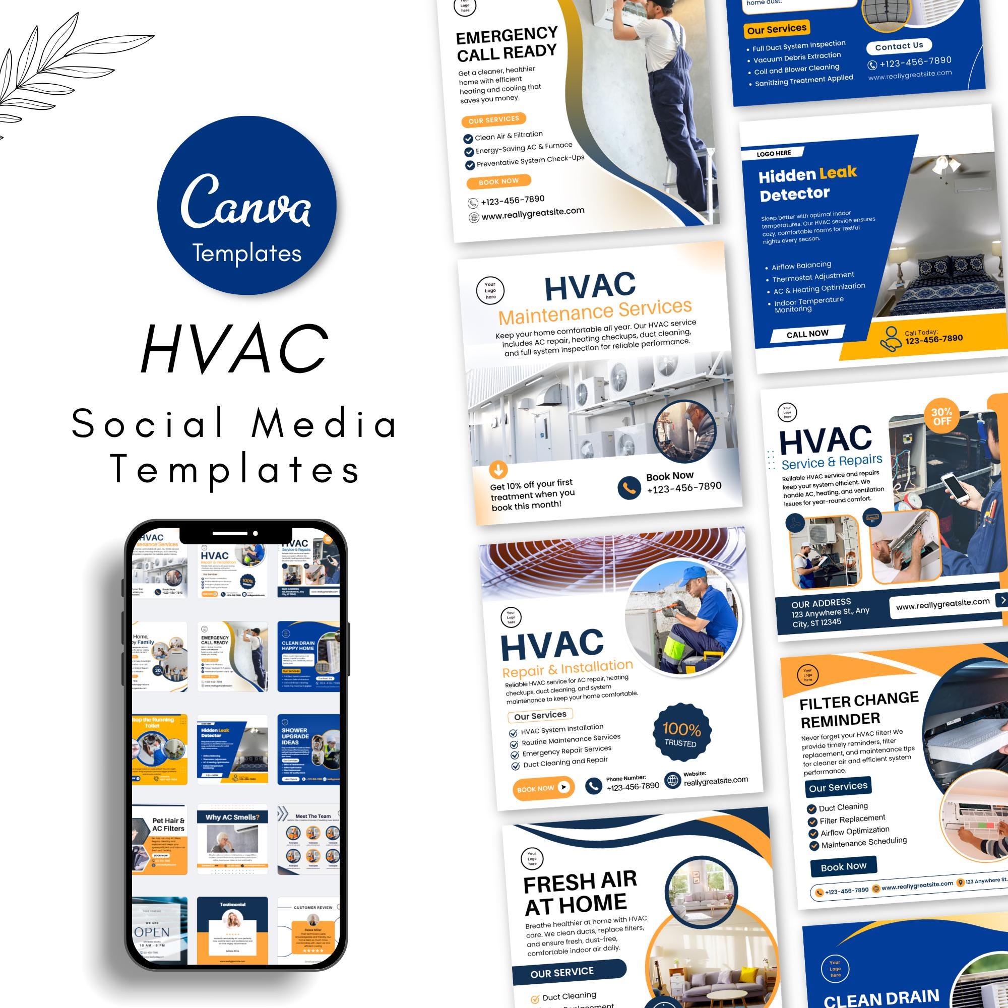 HVAC Social Media Templates & Instagram Posts - Air Conditioning ...