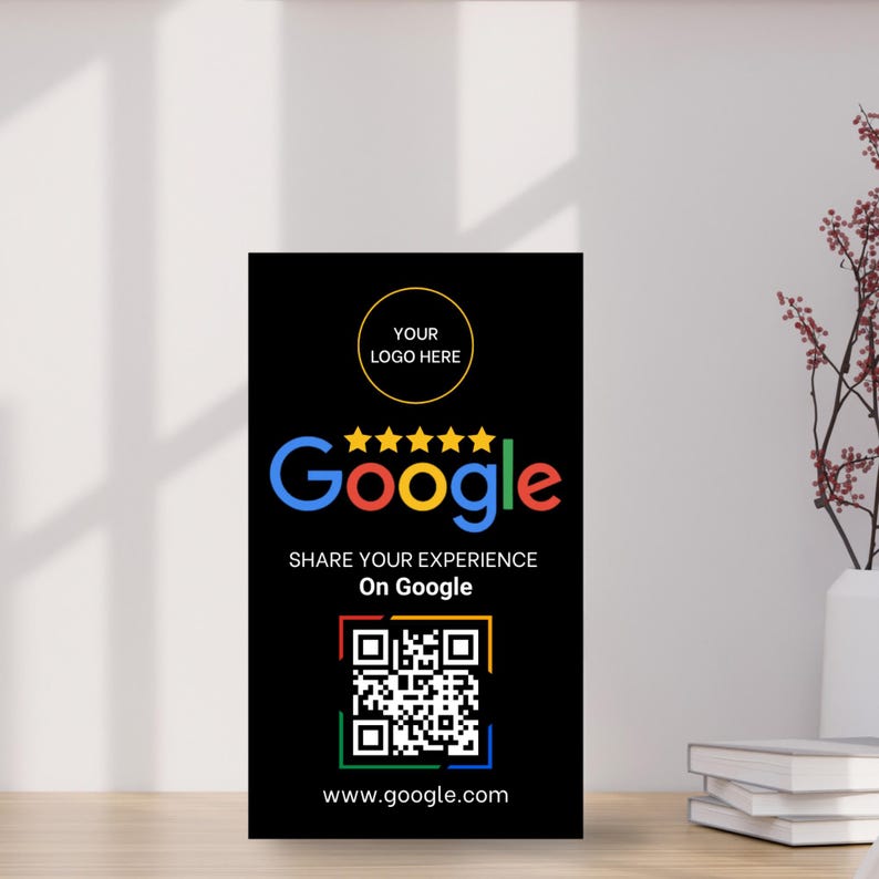 Google Review QR Code Sign Template - Scan to Review Card - Business ...