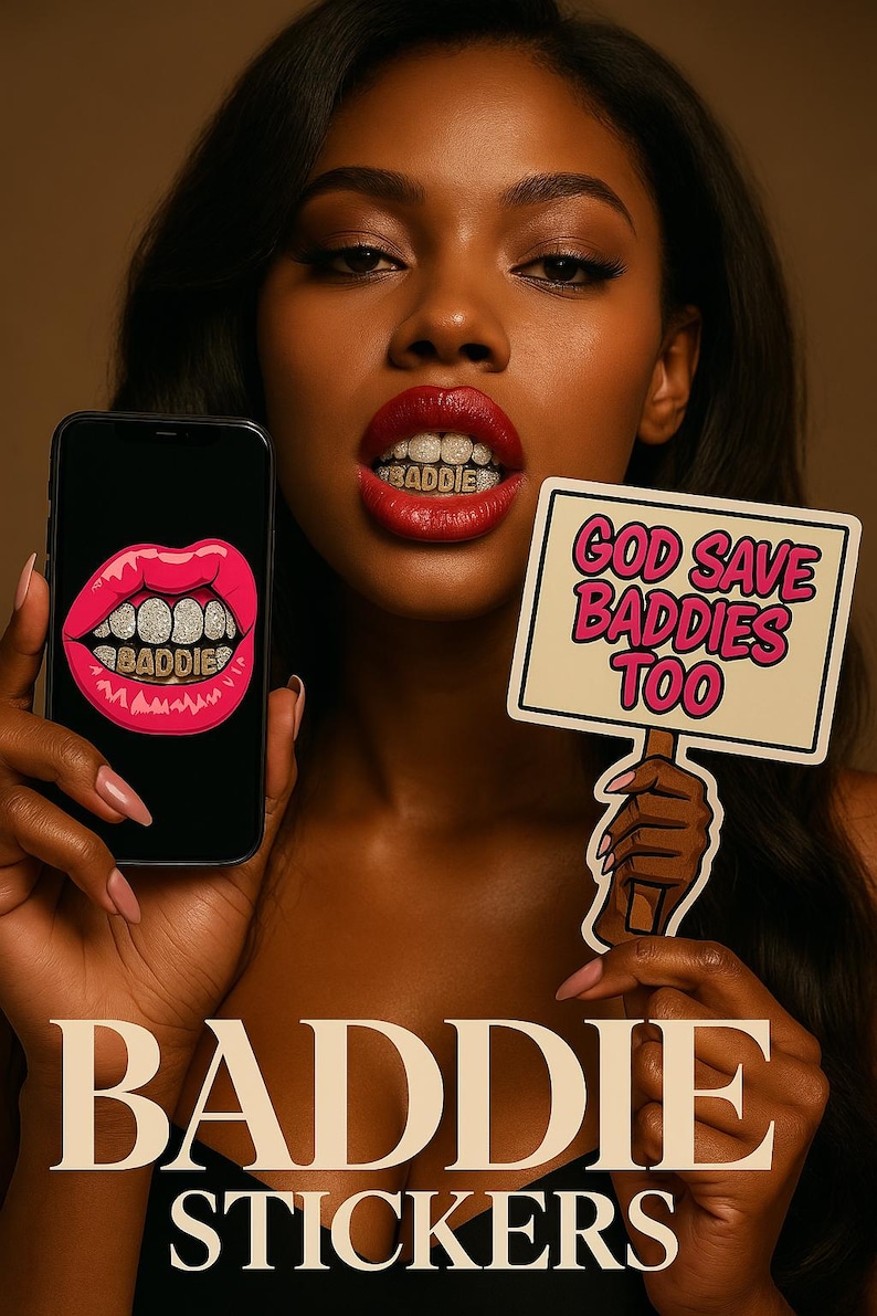 Black Queen Baddie Stickers Pack – Digital Download for Whatsapp ...