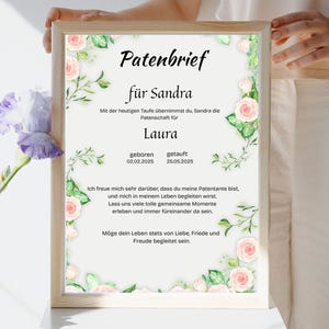 Carta de padrino para ahijado/a | Regalo de bautizo para niña y niño | personalizado | bautizo | regalo de bautizo | regalo de bautizo personalizado | regalo para bebe |
