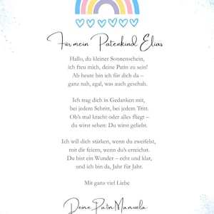 Carta de padrino para ahijado/a | Regalo de bautizo para niña y niño | personalizado | bautizo | regalo de bautizo | regalo de bautizo personalizado | regalo para bebe |