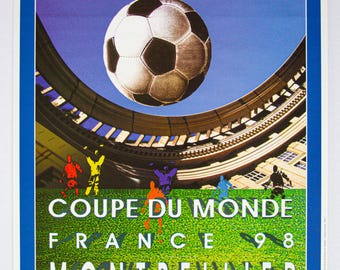 ORIGINAL World Cup 98 France MONTPELLIER Poster 70 X 50 cm Near Mint Condition with Original Packaging