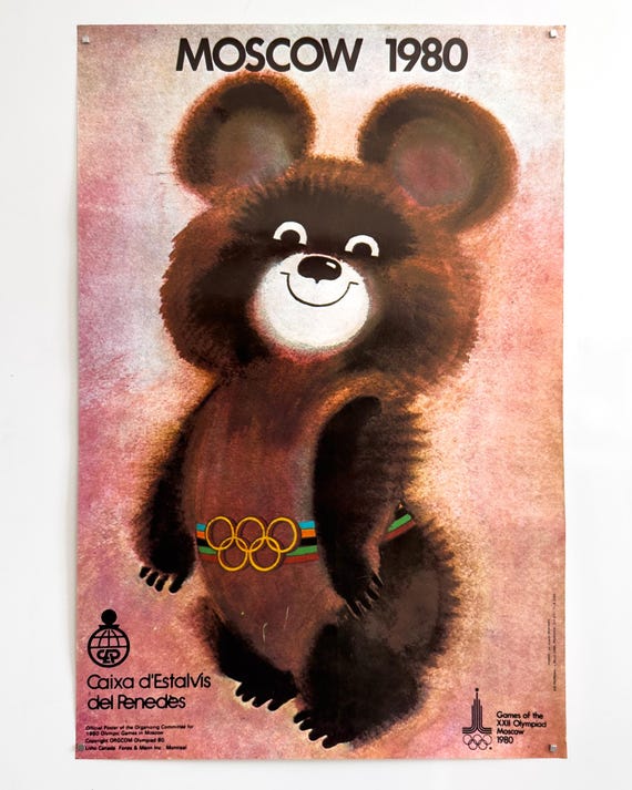 Misha Bear (moscow Olympics Mascot) – 1980 – Original Poster by