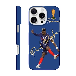 Football iPhone Case: Paul Pogba Phone Case Soccer Fan Gift France National Team - Minimalist