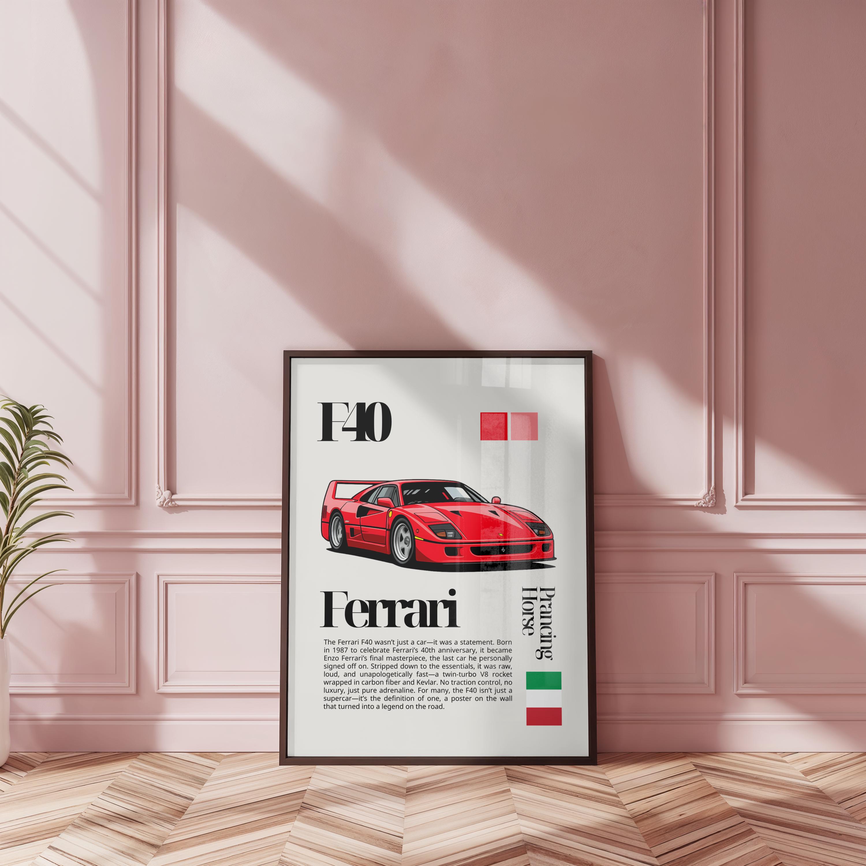 フェラーリ　849 ポスター フェラーリ F40 ポスター フェラーリ スーパーカー ウォールアート