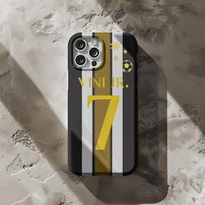 Football Phone Case Vini Jr Phone Case Brazil Real Madrid Phone Case Madrid Fan Gift Vini Soccer iPhone Case Minimalist Sports Phone Cover