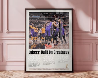 Póster de Los Angeles Lakers Póster de baloncesto Crypto Arena Arte de pared de la NBA Impresión de baloncesto Regalo para él Regalo para fan Póster para novio Arte de los Lakers