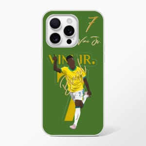 Vini Jr Phone Case Brazil Football iPhone Case Soccer Phone Case Sports Phone Case Vinicius Junior Real Madrid Phone Cover Soccer Fan Gift