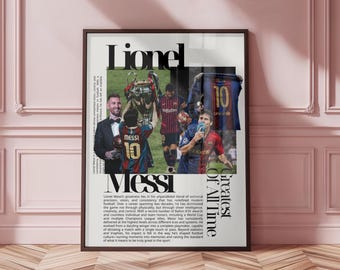 Lionel Messi Poster Barcelona FC Football Player Poster Digital Print Messi Wall Art Soccer Player Instant Download Printable Soccer Poster