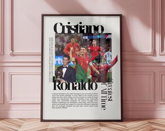 Ronaldo Poster Football Poster Soccer Poster Sports Poster Football Player Poster Soccer Wall Art Gift For Soccer Fans Cristiano Ronaldo CR7