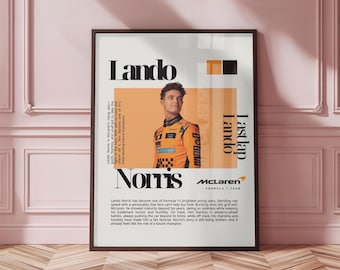 Formula 1 Poster Lando Norris Poster McLaren F1 Poster F1 Wall Art Racing Poster F1 Fan Gift Motorsport Art F1 Driver Poster Norris Wall Art