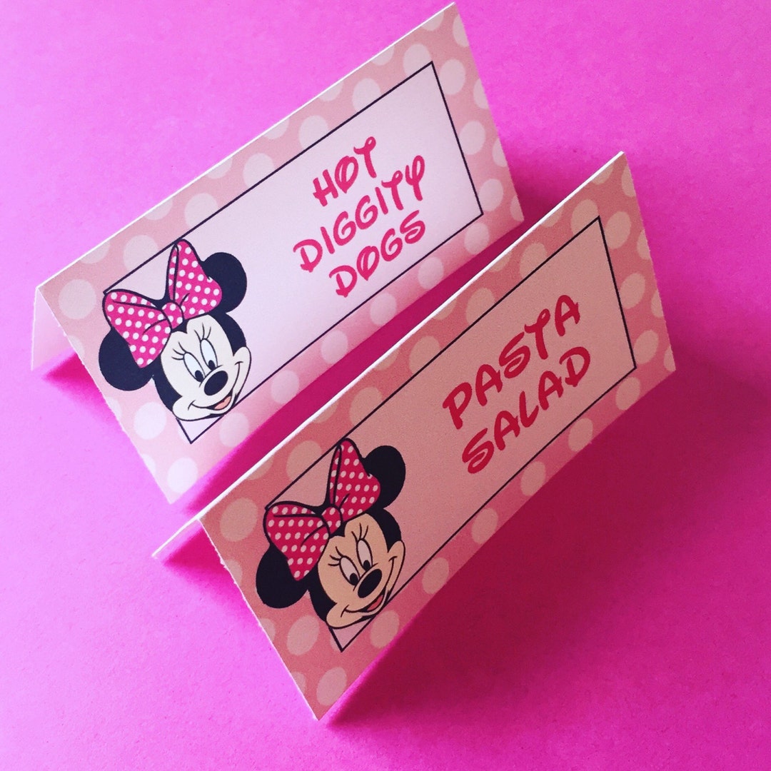 Minnie Mouse Food Labels, Minnie Mouse Place Cards, Minnie Mouse Food ...