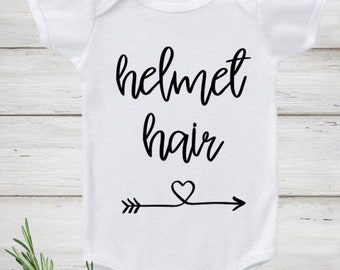 Helmet Hair Onesie, Doc Band Onesie, Cranial Band Bodysuit, Doc Band Bodysuit, Helmet Hair Don't Care