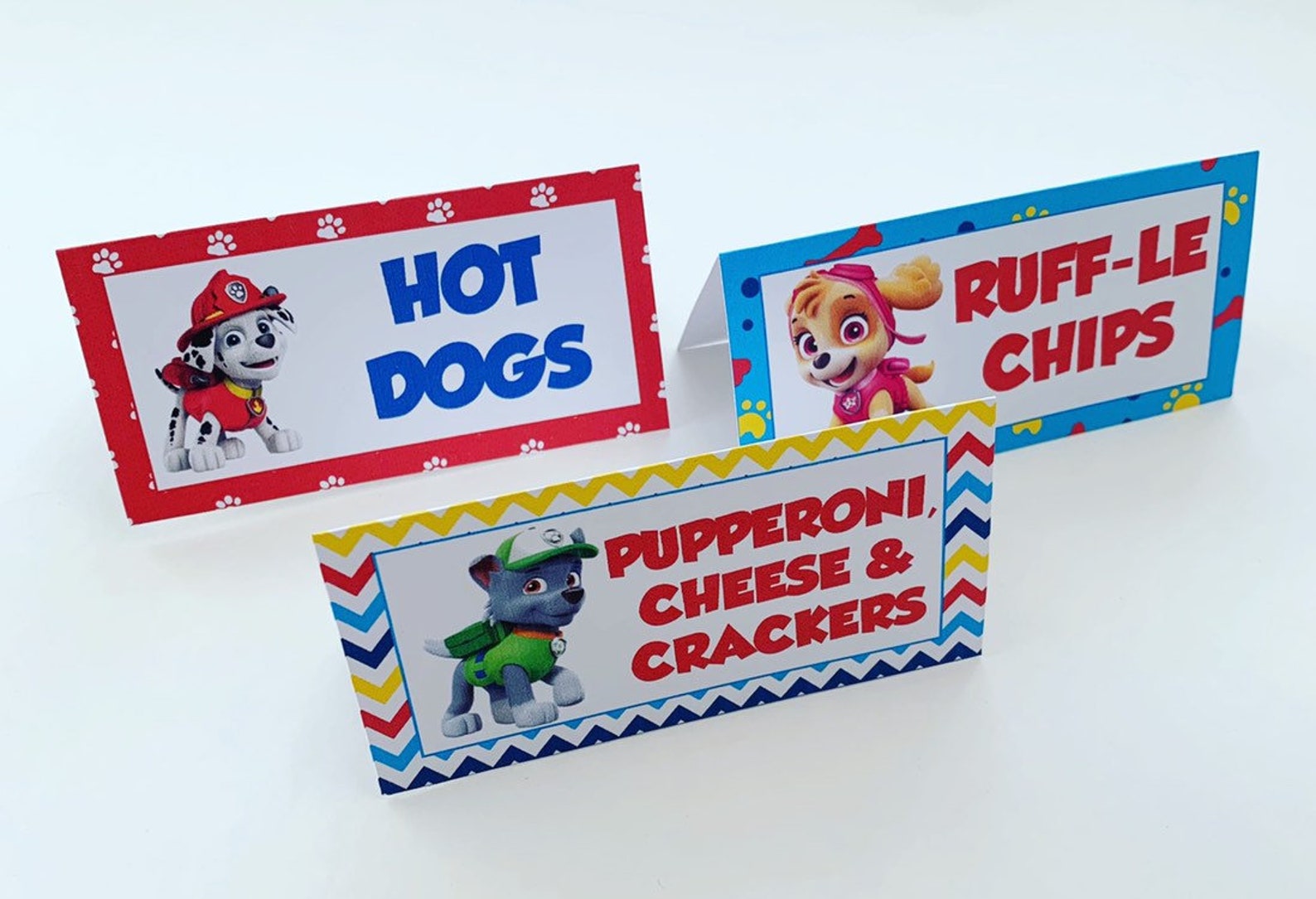 Paw Patrol Food Labels Paw Patrol Place Cards Paw Patrol - Etsy